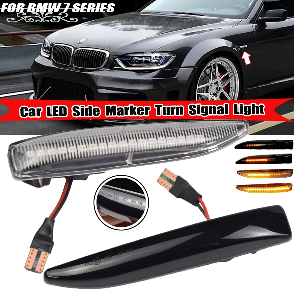 LED Amber Yellow Sidemarker Lamps For 2002-2008 BMW E65 E66 E67 745LI 750LI 760Li B7 7 Series LED Turn Signal Light