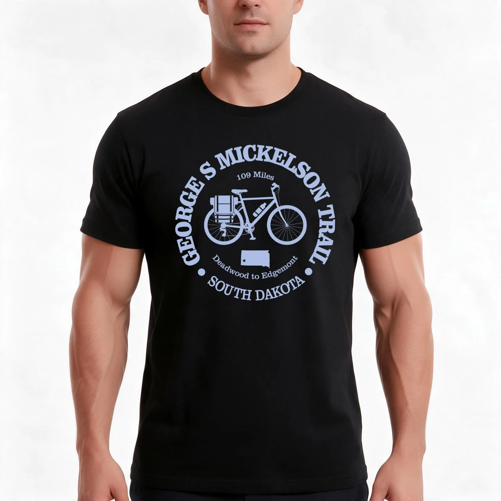 George S Mickelson Trail (cycling) T-Shirt, Summer Casual Cotton Tee, Oversized Streetwear Tops, Vintage Graphic Print