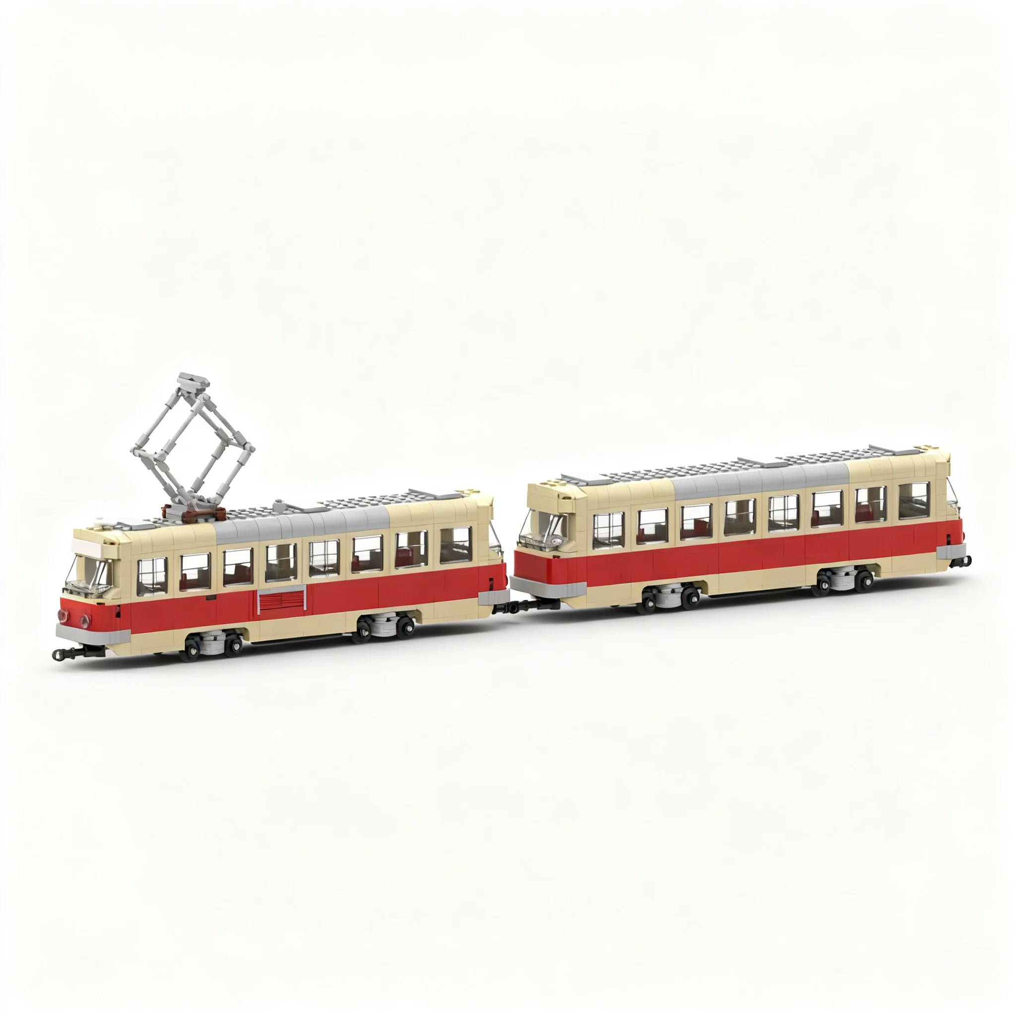 1017pcs MOC Tatra T3 T4 Tramway Train City Trains Model Building Blocks Christmas Gift Toy Construction Display Idea Creative