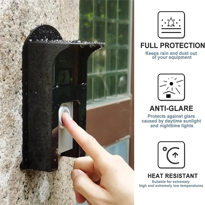 ABHI-พลาสติกสีดํา Doorbell Rain COVER สําหรับแหวนรุ่น Doorbell กันน้ํา Protector SHIELD Video Doorbells