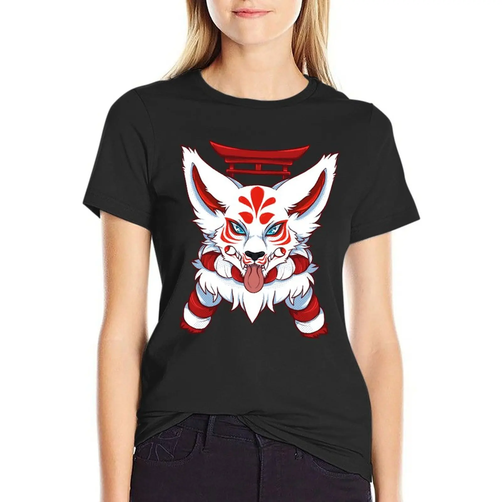Kitsune T-Shirt female shirts graphic tees t shirts for Women