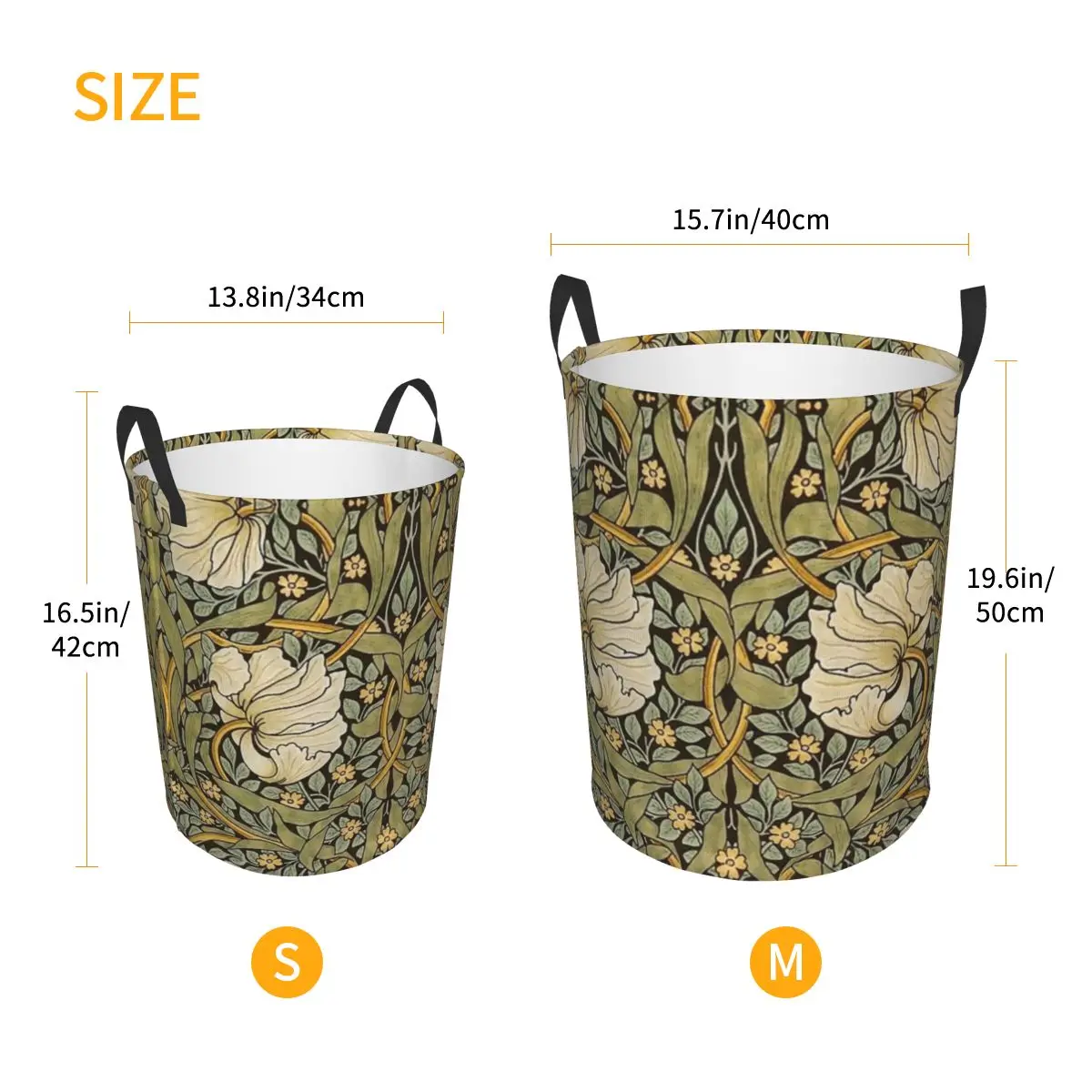 Custom William Morris Pimpernel Laundry Hamper Large Storage Basket Floral Textile Pattern Kids Nursery Toy Organizer