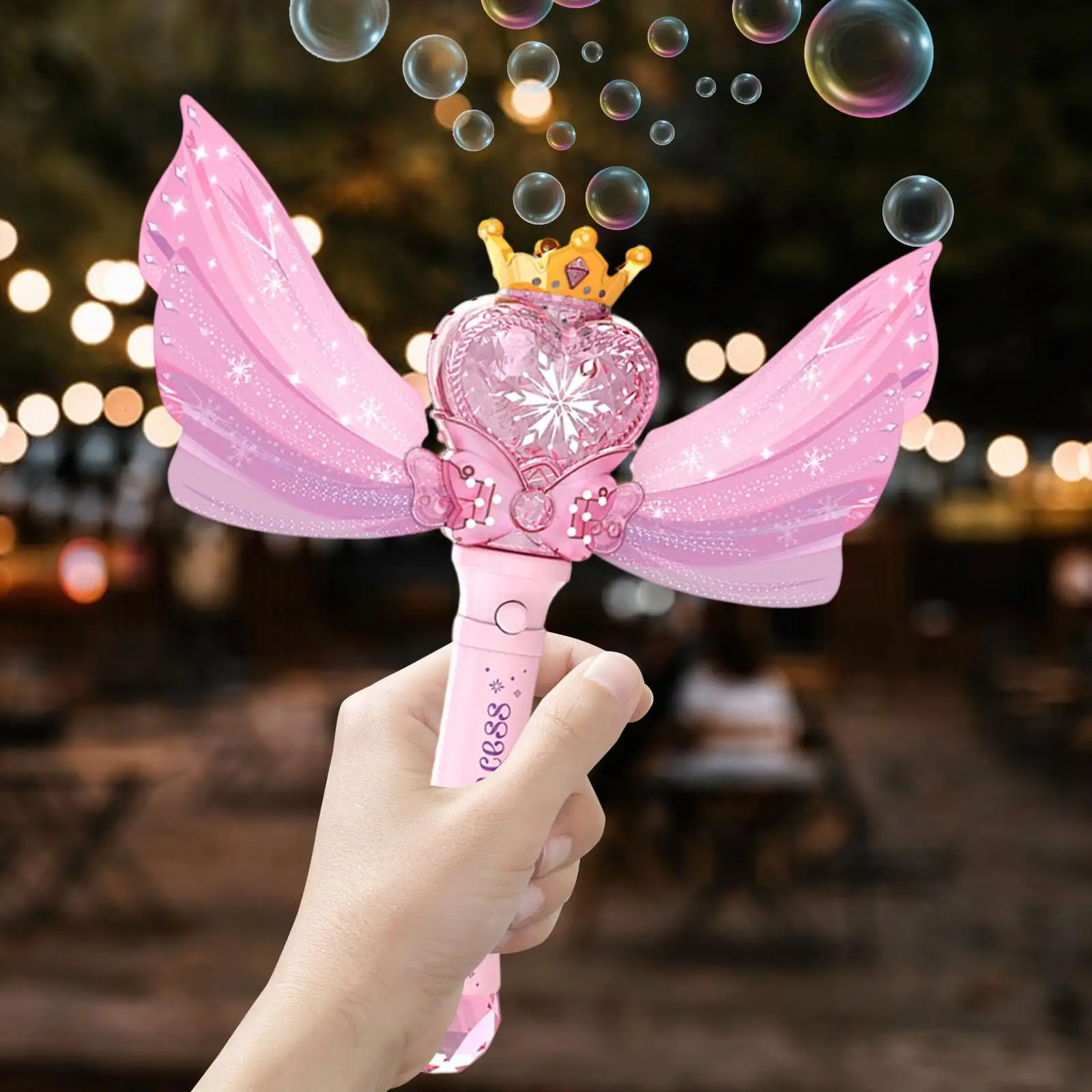 

Bubble Maker with Light Gifts Cartoon Outdoor Toys Funny Elastic Bubble Fog Wand for Children Parties Indoor Outdoor Backyard