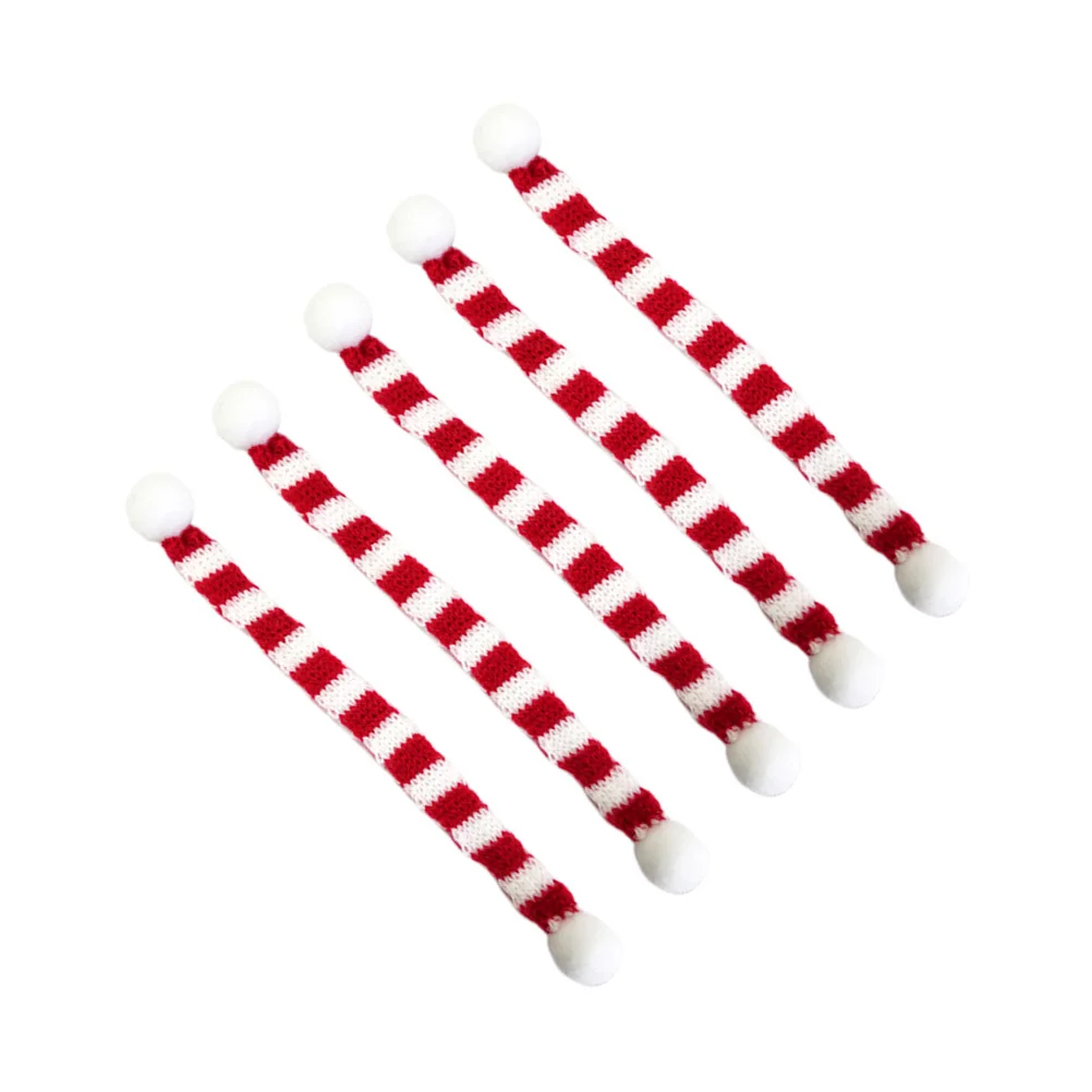 5 قطعة وشاح متماسكة أحمر أبيض مخطط شتاء دافئ الرقبة الجراب لعيد الميلاد الديكور مناسبة الكبار فكرة هدية عيد