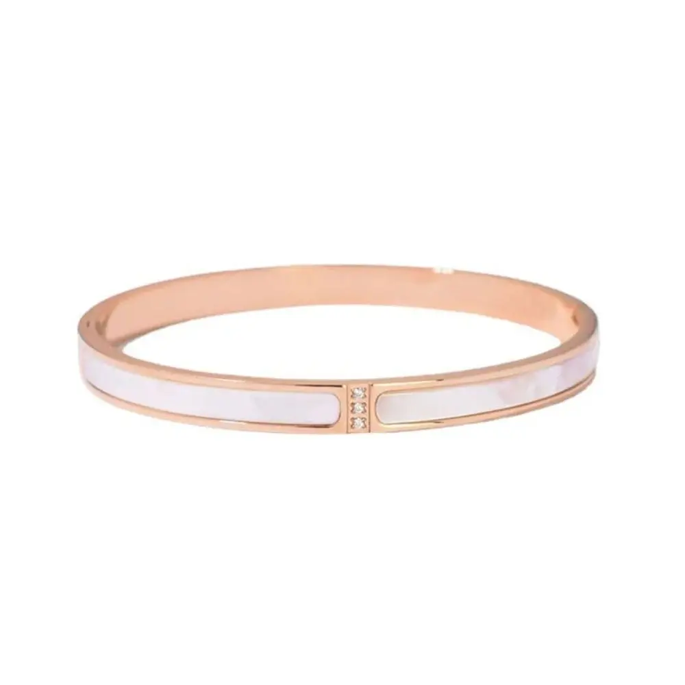 Classic Simple Style Shell Mother Bracelet Luxury Plating Titanium Steel Bangles Fashion Does Not Fade Couple Bracelets Wedding