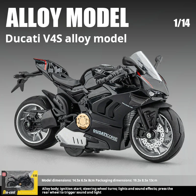

1:14 Ducati V4S Super Sport Motorcycle Simulation Alloy Model Toy Collectible Ornament Brithday Gifts