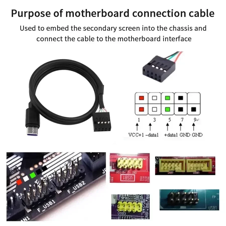 3.5 Inch IPS Type-C Secondary Screen DIY Mini Computer Display CPU GPU RAM HDD Monitor with Holder LCD Display Freely AIDA64