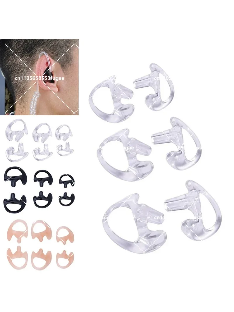 6 Pcs Soft Ear Molds for 2-Way Radio Earpieces, Replacement Insert for Acoustic Coil Tube & Headphone Accessories