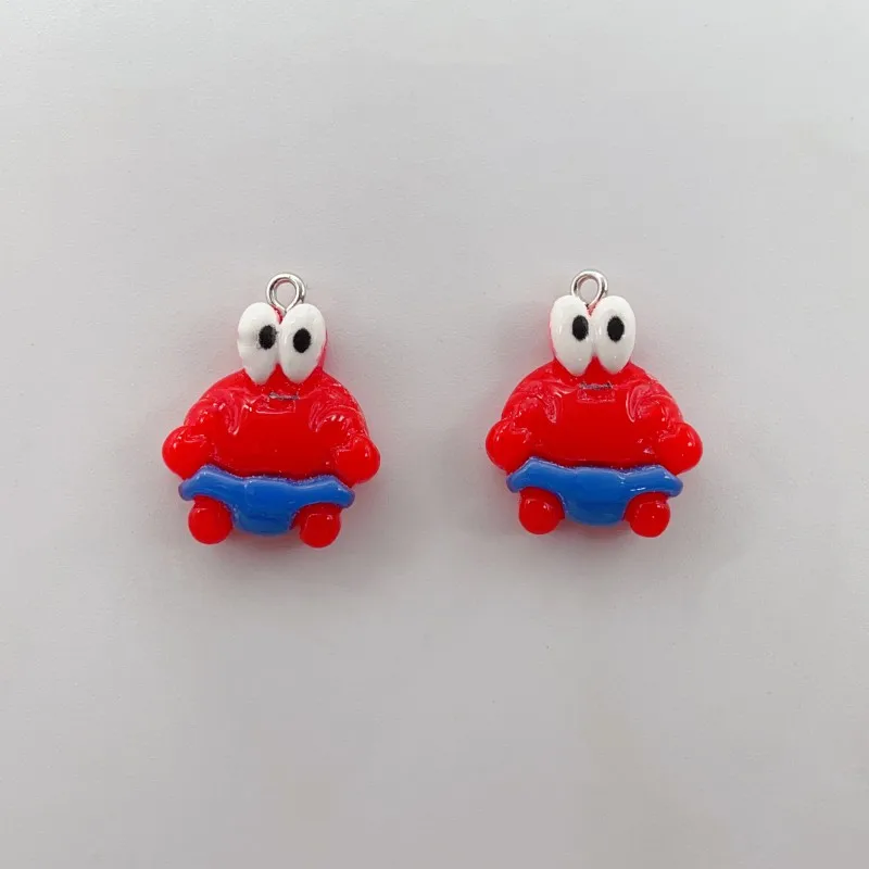 10PCS Resin Cartoon Character SpongeBob SquarePants Glossy Pendant DIY Jewelry Accessories Keychain Pendant Handmade Material