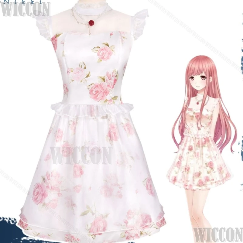 

Nikki Anime Game Miracle Nikki Coaplay Female Cute Pink Flare Dress Pink Wig Girl Woman Princess Carnival Halloween Customized