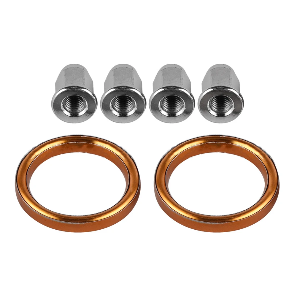 1 Set Motorcycle  Exhaust  Gasket  Nut Chrome Plated M6 Cap Nut Exhaust Pipe Washer Set