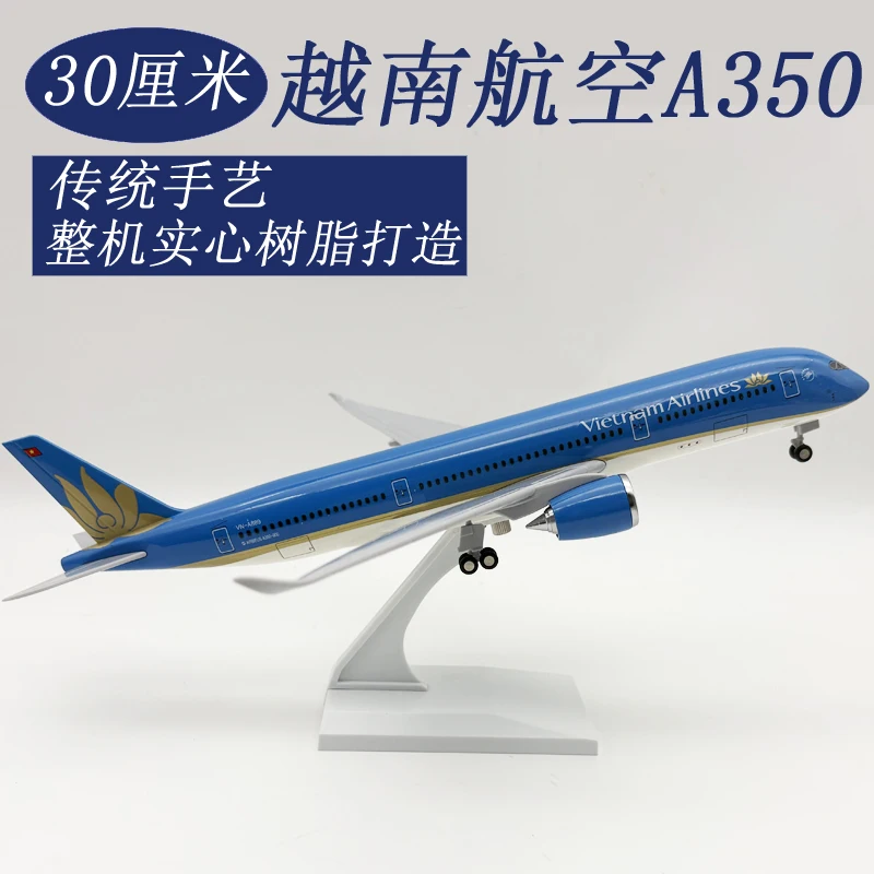 

New 30cm Vietnam A350 Airplane Model Toy Kit 1/240 Scale Diecast Resin Plane Model with Stand for Collections and Displays