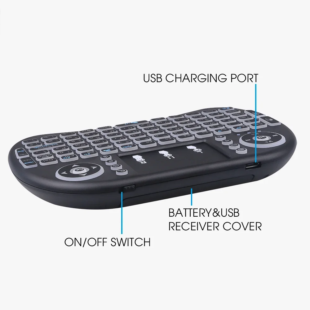 i8 Mini Wireless Keyboard 2.4G Air Mouse Remote Touchpad English Russian Backlit for Android TV Box PC Wireless Keyboard