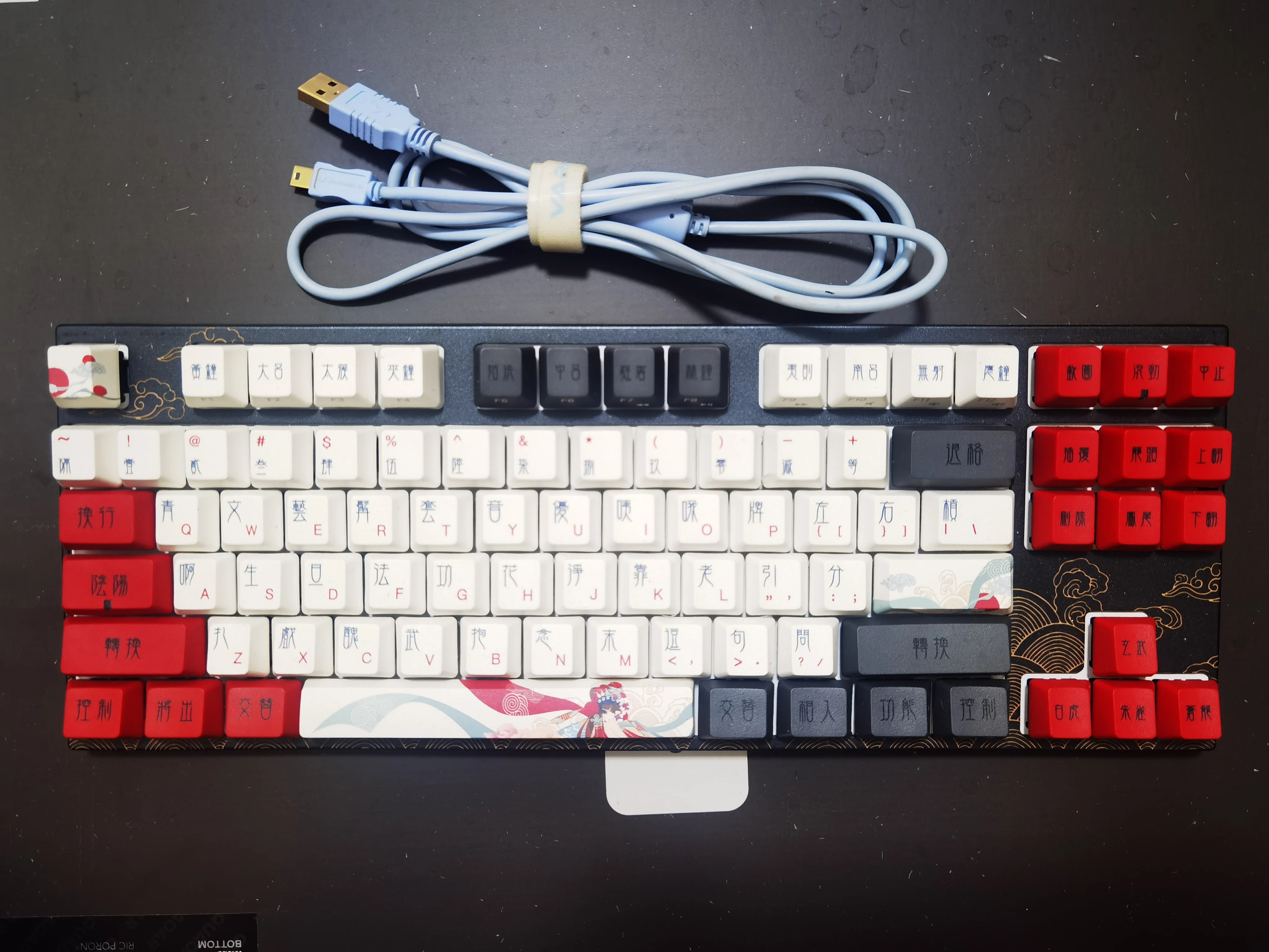 varmilo beijing opera wired mechanical keyboard cherry red switch no backlight computer gaming keyboard used