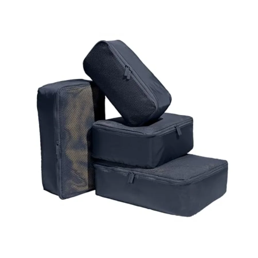 

Набор из 4 легких органайзеров для путешествий Insider Packing Cubes для чемоданов и ручной клади, темно-синий