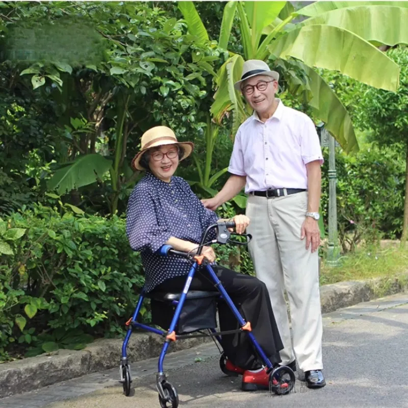 Praktische Gehhilfe für ältere Menschen zur Rehabilitation, Gehhilfe für Senioren, ‌ Behinderte Mobilitätshilfen Rollator Walkers