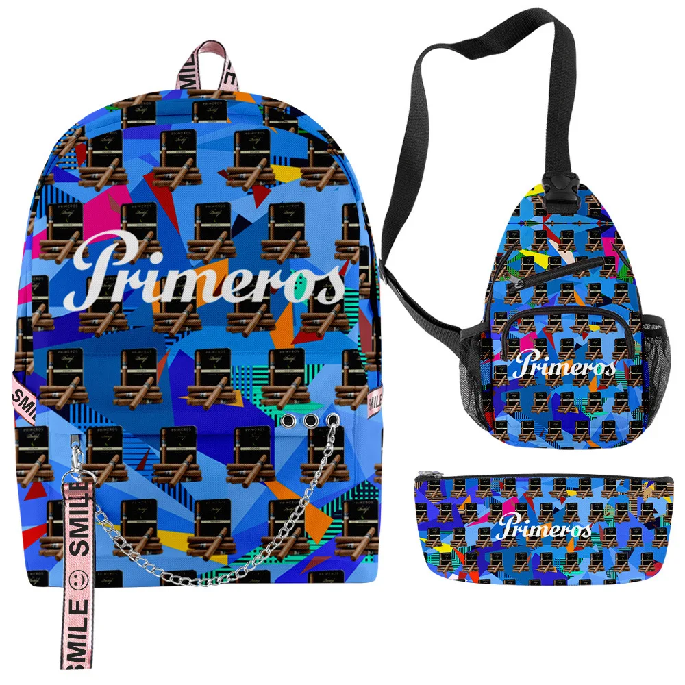 Trendy Creative Primeros 3D Print 3pcs/Set Student School Bags multifunction Travel Backpack Chest Bag Pencil Case