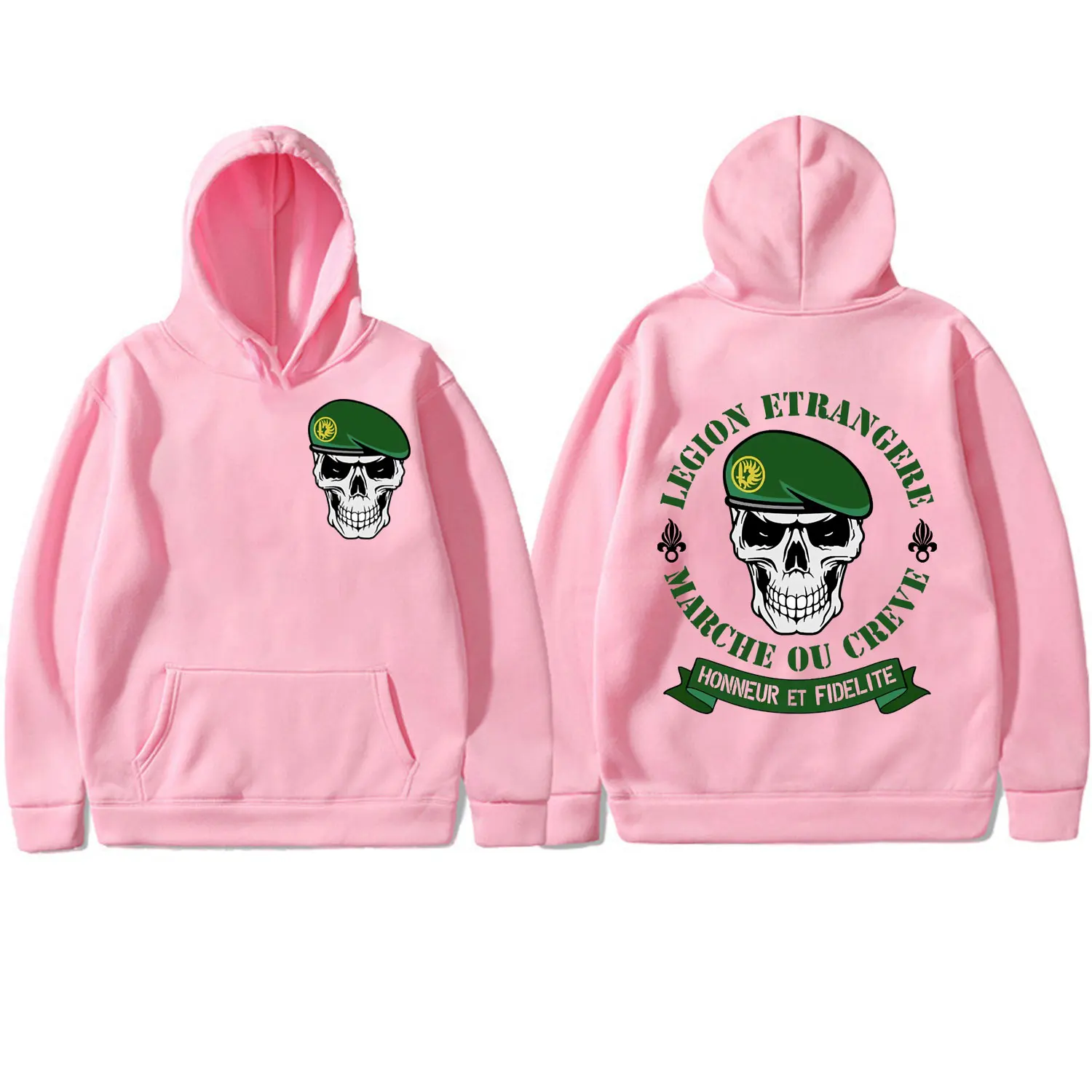 Foreign Legion Horror Skull Print Hoodie Man Harajuku Gothic Hooded Sweatshirts Fashion Trend Vintage Pullovers Men's Streetwear