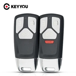KEYYOU 1PCS NEW 3/4 Buttons Car Key Case for Audi A4 B9 A5 A6 8S 8W Q5 Q7 4M S5 S7 TT Car Remote Key Shell Auto Key Case