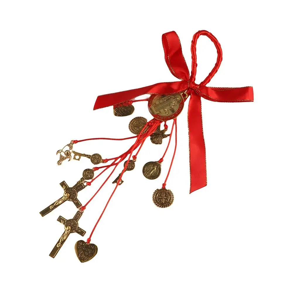 Vintage Saint Benedict Medal Pendant Blessing Alloy Catholic Hanging Ornaments Prayer Catholic San Benito Medalla Cross - Image 5