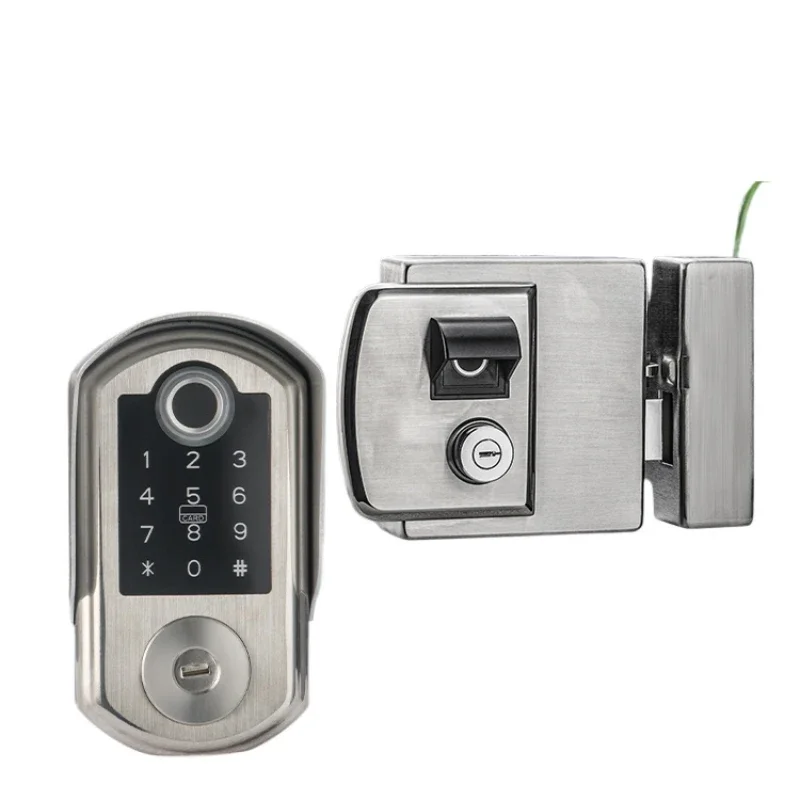 Smart Lock Tuya App BLE Electronic Digital Fingerprint Rim Gate Door Lock Selockey Lock Electronic IP65 Waterproof