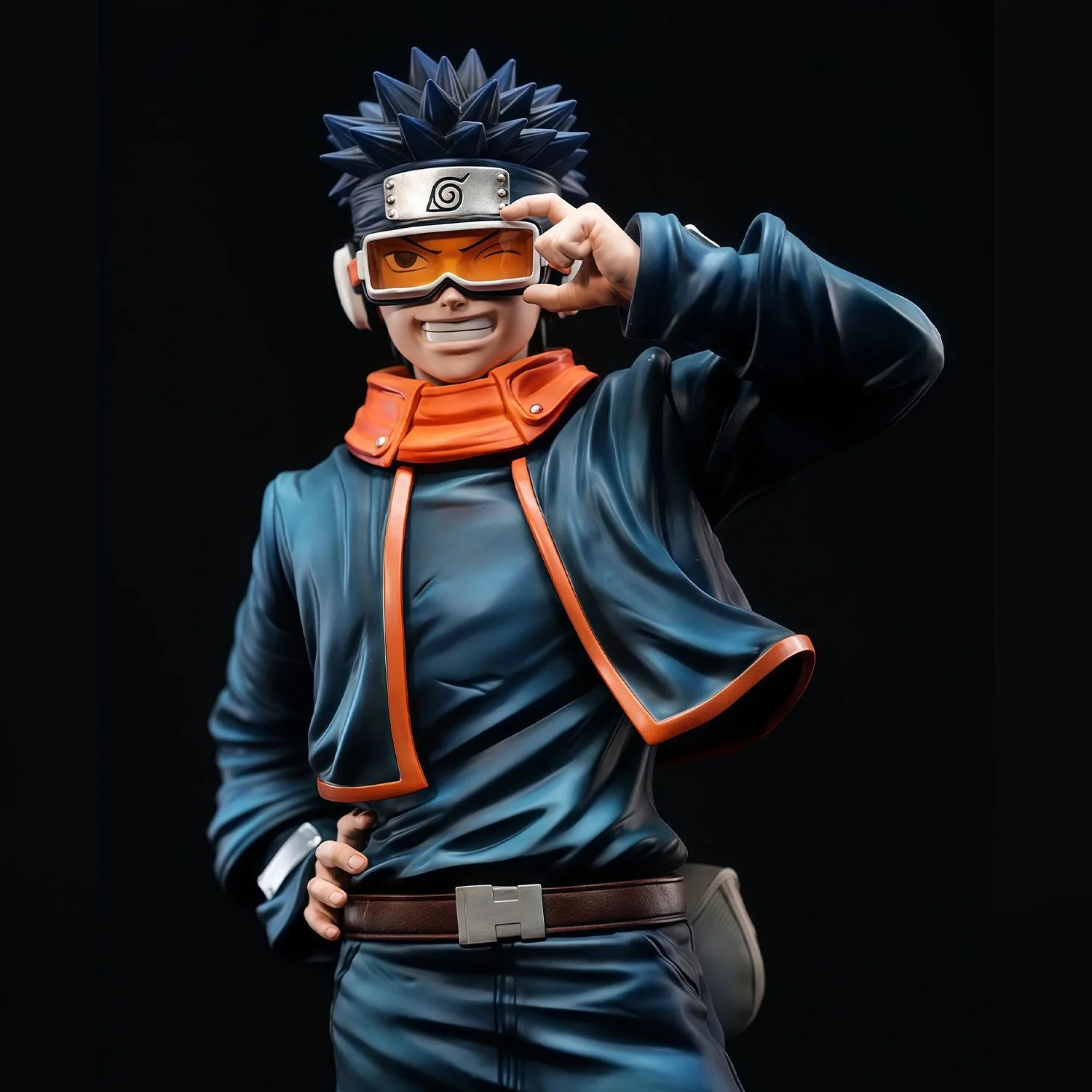 Naruto criança óculos bandana obito uchiha anime estatueta jg modelo estátua de pé figura ornamentos colecionáveis menino brinquedo presente