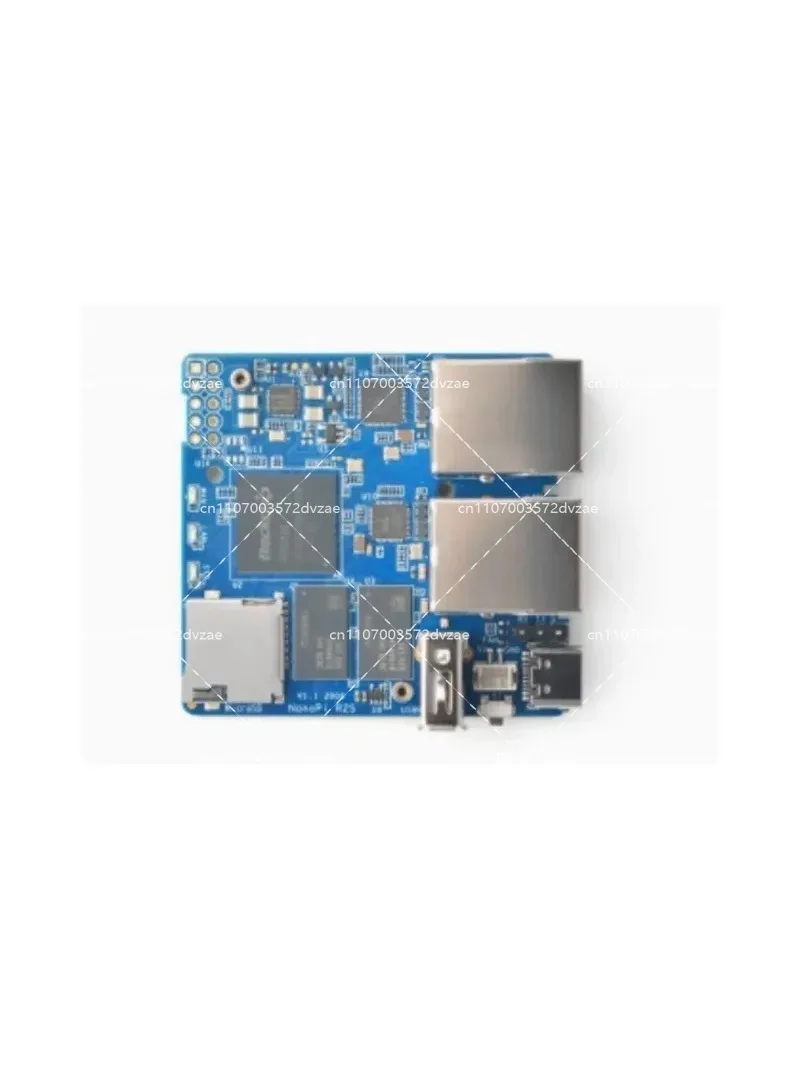 Metal Mini Development Board, CNC All-metal Shell RK3328 Dual Gigabit Network Port Type-c Cable