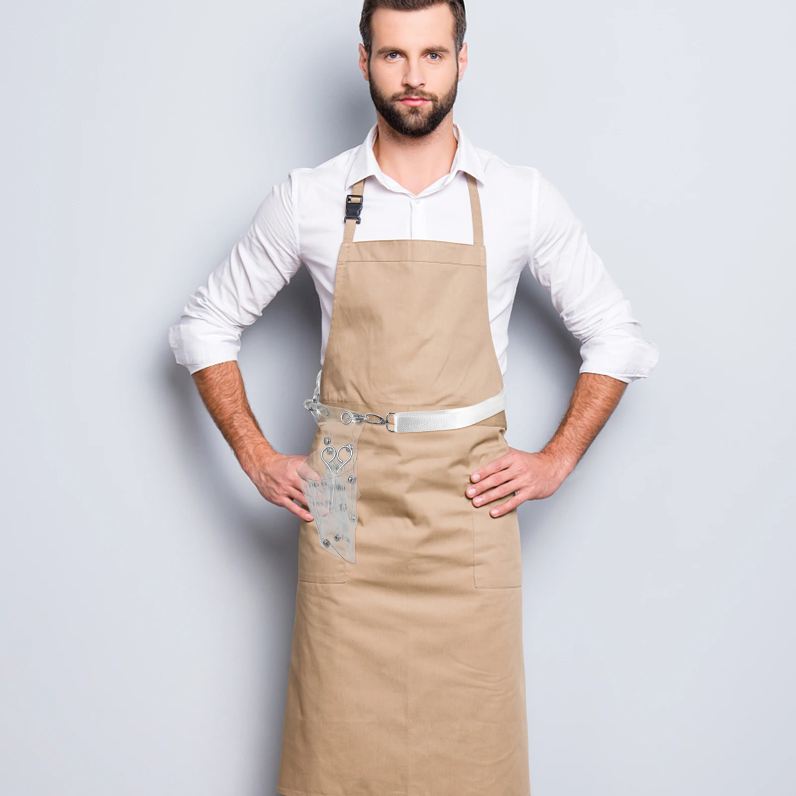 

Transparent Haircut Scissors Bag Durable PVC Material Detachable Belt Clip High Capacity Hairdressing Tool Kit Salon Personal