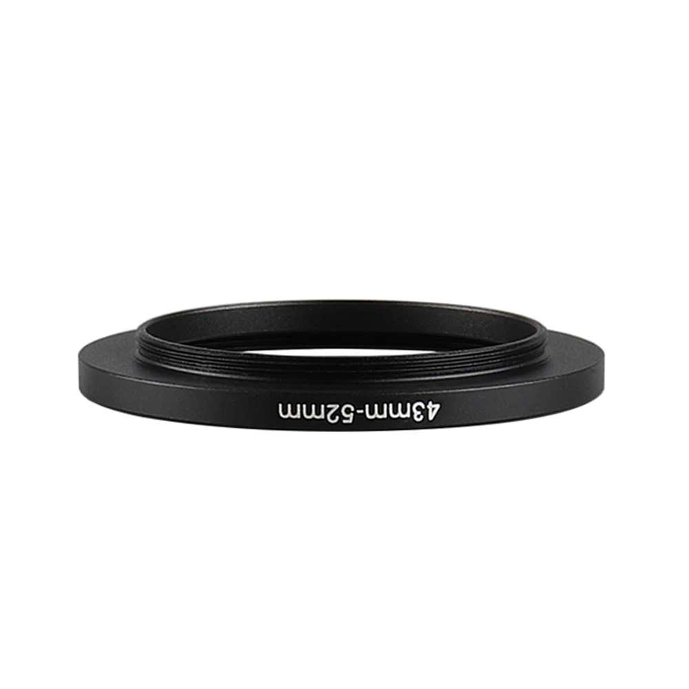 Aluminum Black Step Up Filter Ring 43mm-52mm 43-52 mm 43 to 52 Filter Adapter Lens Adapter for Canon Nikon Sony DSLR Camera Lens