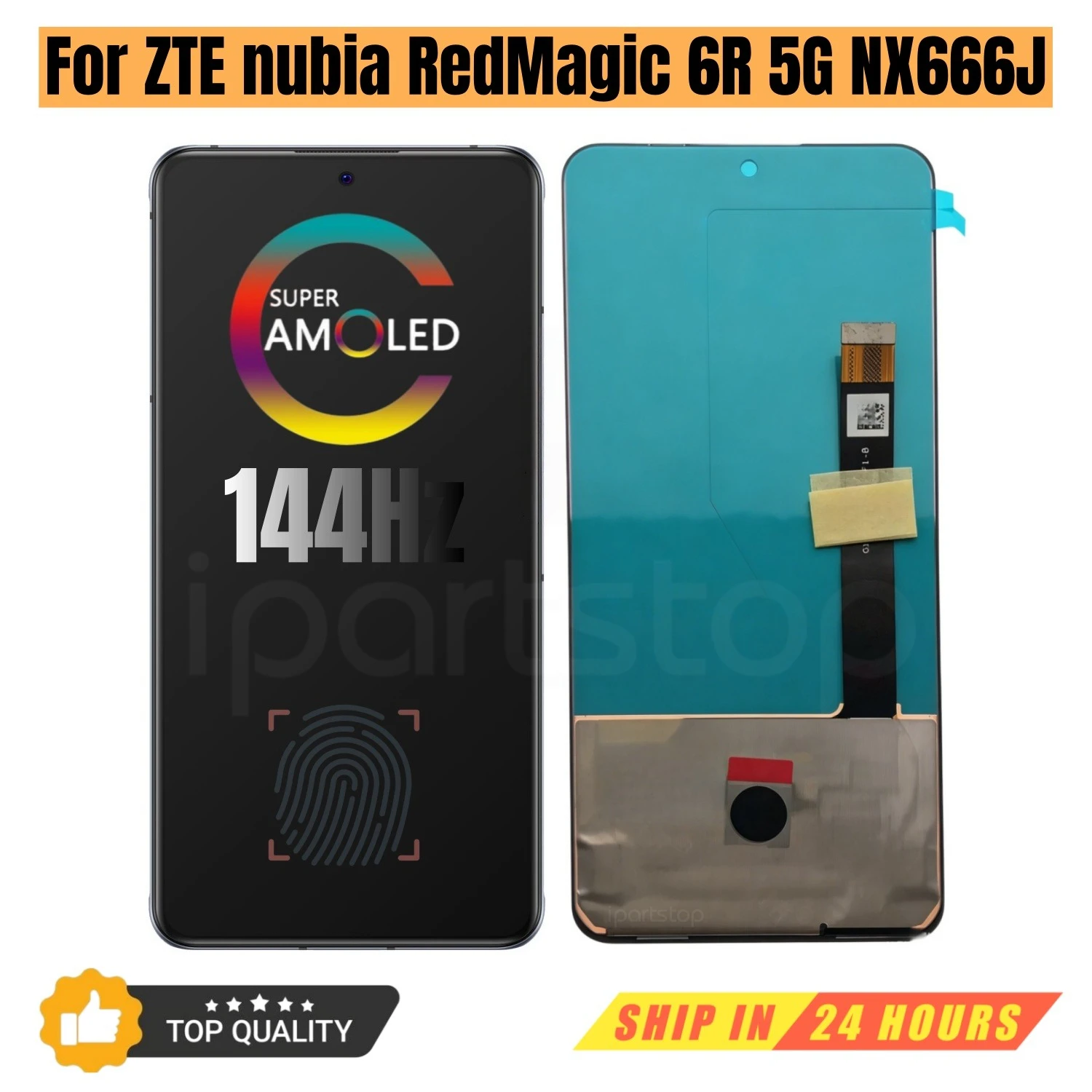 

iParts Replacement New Display for ZTE Nubia RedMagic 6R Red Magic NX666J 144Hz AMOLED Touch Screen Digitizer Assembly OEM