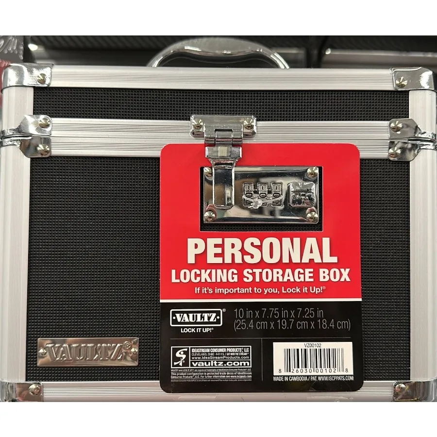 Combo Lock Storage Box Medium Density Fiberboard 10 x 7.25 x 7.75 Black - view 5