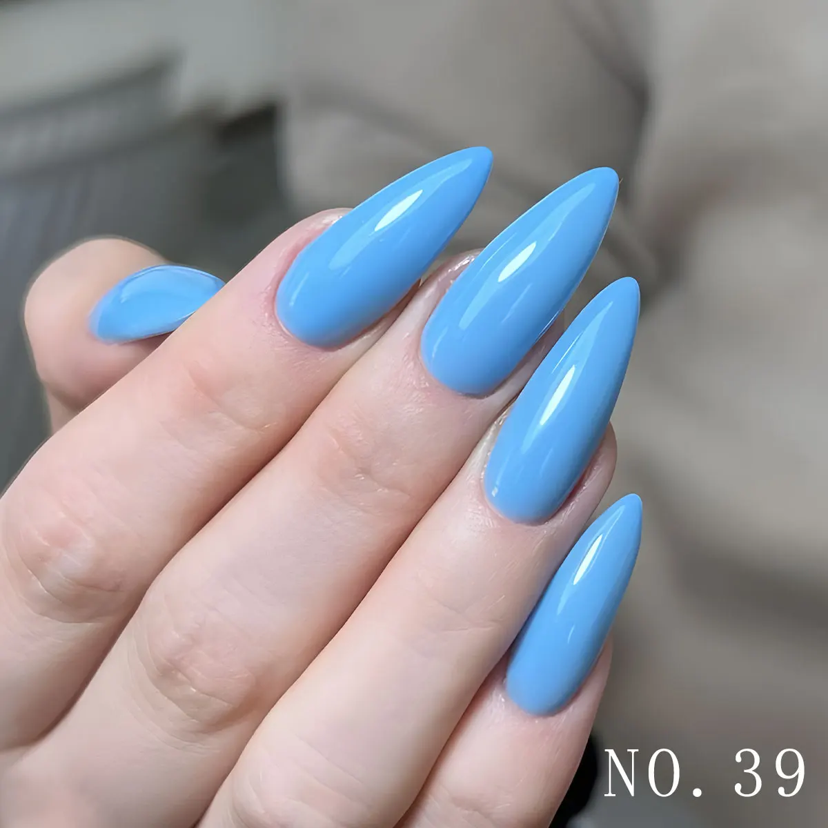 GAVY 8PCS Nail Gel Set, in blue color, UV/LED curing, perfect for nail salon on fingertips, ideal gift for festivals