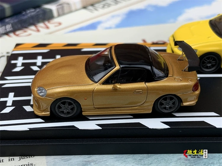 Newly Stocks Hi Story Modeler 1:64 Double Car Set Version Mazda Roadster Orange And Lancer EVO VII Yellow Color In 2024