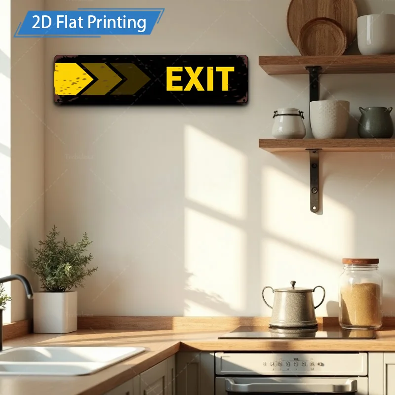 [2D FLAT] 1 шт. металлическая вывеска, 4 × 16 дюймов, ретро выходная вывеска, настенный художественный металлический декор для домашнего офиса