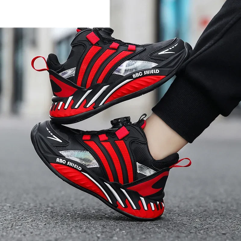 

Spring Autumn Quality Children's Platform Shoes Big Size 39 Breathable High-top Sneakers Boys Trainers Button Sports Shoes Child