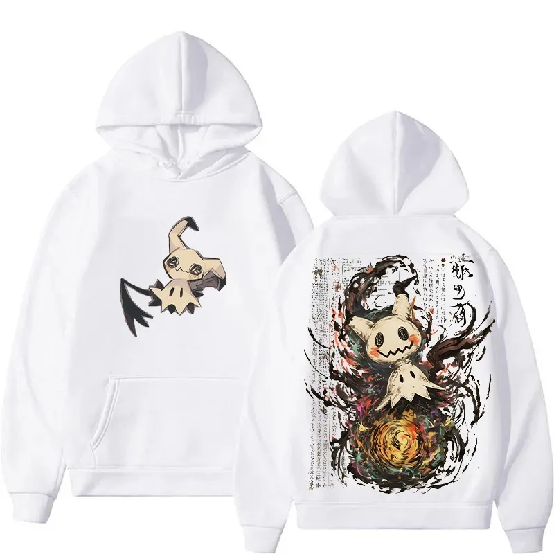 بوكيمون ميميكيو الفن طباعة هوديي للرجال والنساء 2025 الخريف/الشتاء جديد Y2K Harajuku حجم كبير البلوز غير رسمي