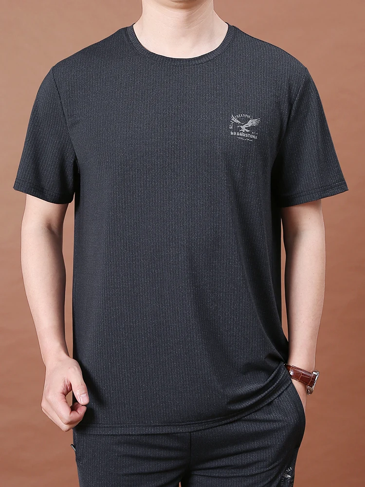 

Мужская футболка из ледяного шелка с коротким рукавом и круглым вырезом, спортивная одежда для фитнеса, летняя модная одежда для активного отдыха, альпинизма, бега, молодежная повседневная одежда