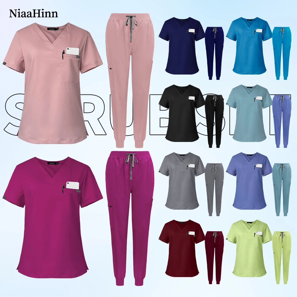 Niaahinn Surgery Nurse Workwear Dentist Work Clothes Women Medical Uniform Pet Clinic Work Sets Medical Doctor Surgical Uniforms