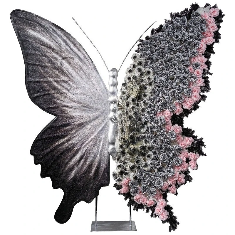Giant simulated flower butterfly decoration large three-dimensional paper art flower ornament landscaping clock in birthday
