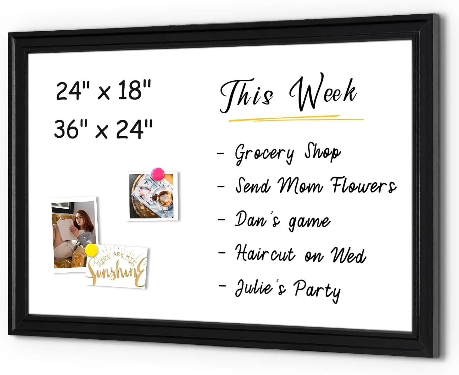 

Магнитная доска 24x36 дюймов с деревянной рамкой, в комплект входят 8 магнитов, 4 маркера, ластик для домашнего офиса, школы