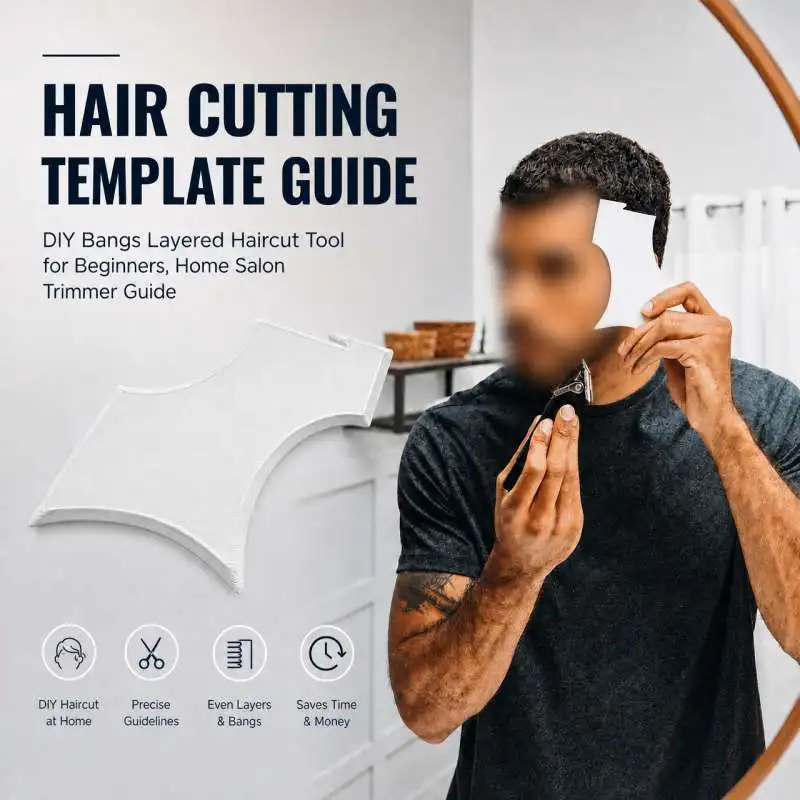 Hair Cutting Template Guide, DIY Bangs Layered Haircut Tool for Beginners, Home Salon Trimmer Guide