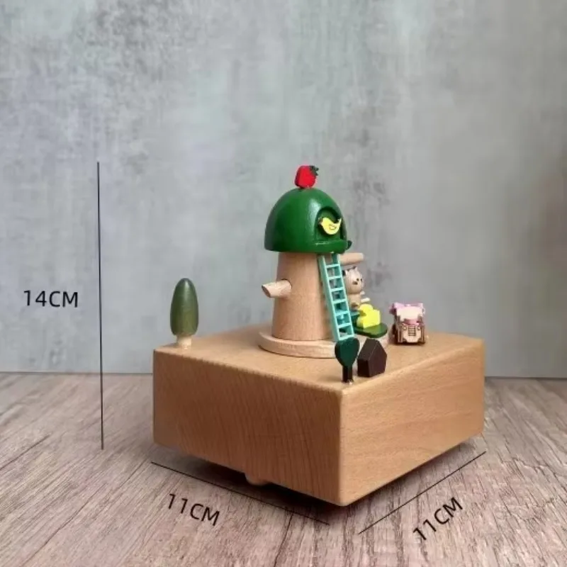 Ever Bright Kitten Beech Wooden Wind-up Cat Music Box ดีไซน์วางด้านหลังสําหรับของขวัญวันเกิดคริสต์มาสผลิตโดย Ever Bright