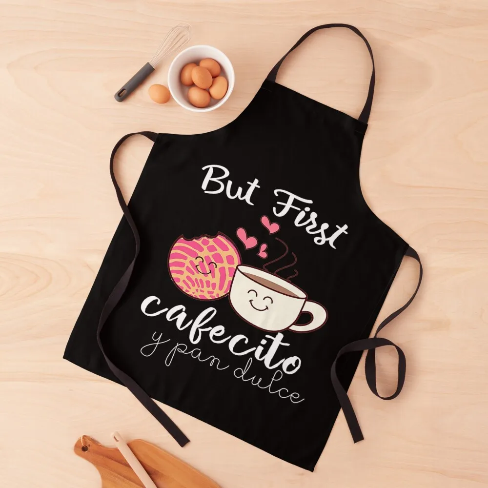 

Latina Mom Cute Spanish Coffee and Conchas Pun Mama Apron Funny Things For The Home Apron