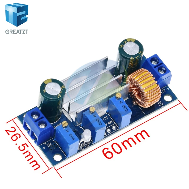 Automatic Protection! 5A Max DC-DC XL4015 Step Down Buck Power Supply Module Adjustable CC/CV Lithium Charge Board for Arduino