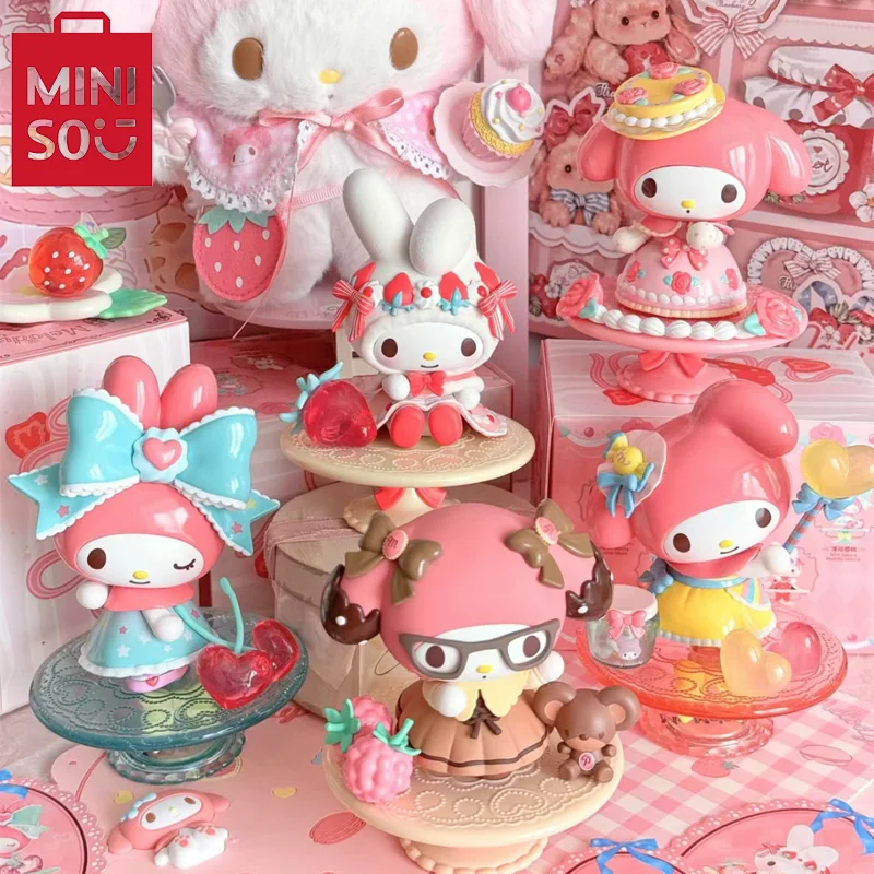 Miniso Sanrio meine Melodie Nachmittags tee Serie Blind Box handgemachte Modell Hobby Sammlung niedlichen Puppe Kawaii Dekoration Mädchen Spielzeug Geschenk