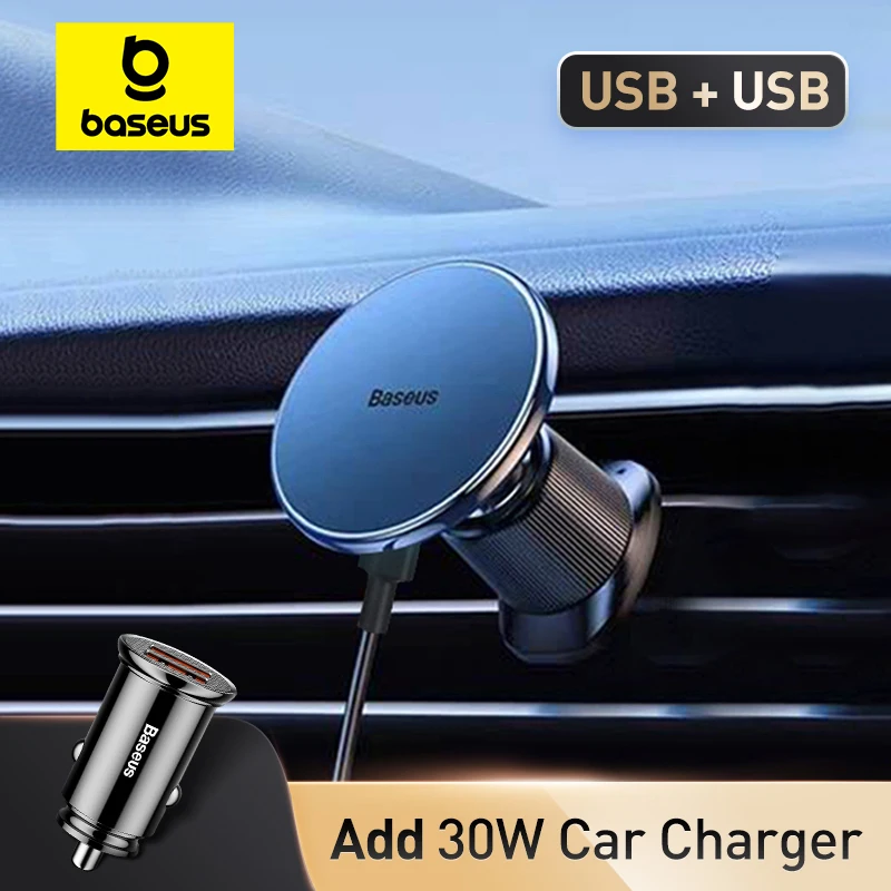 Baseus Magnetische Draadloze Oplader Auto Telefoon Houder 15W Snel Opladen Draadloze Autolader Houder Voor iPhone 16 15 14 13 Auto Mount - afbeelding 1