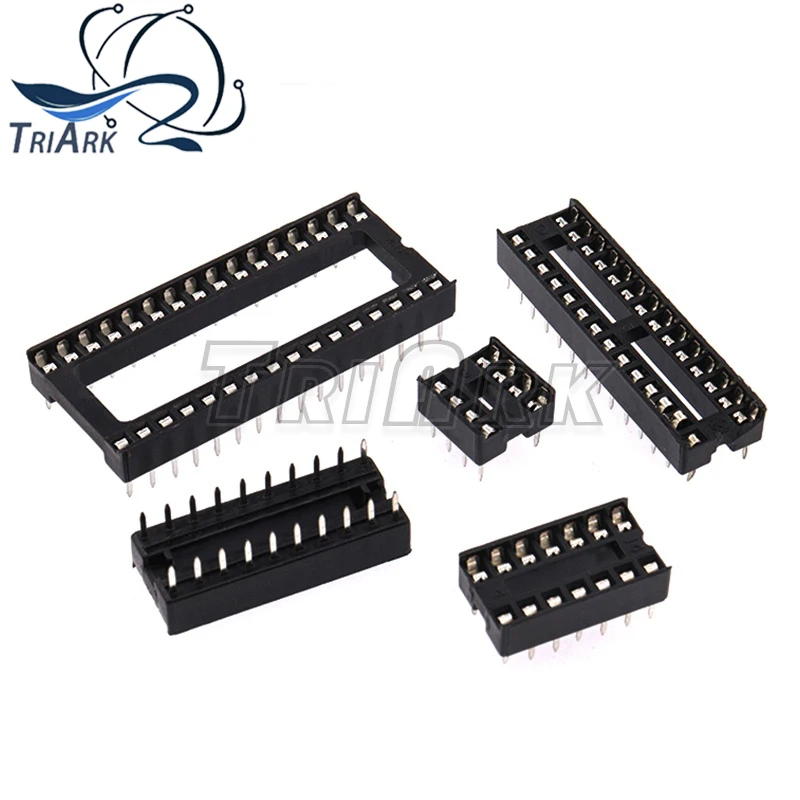 10PCS IC Sockets DIP6 DIP8 DIP14 DIP16 DIP18 DIP20 DIP28 DIP40 2.54mm Connector 8 14 16 18 20 24 28 40 Pin DIP Socket Chips Base