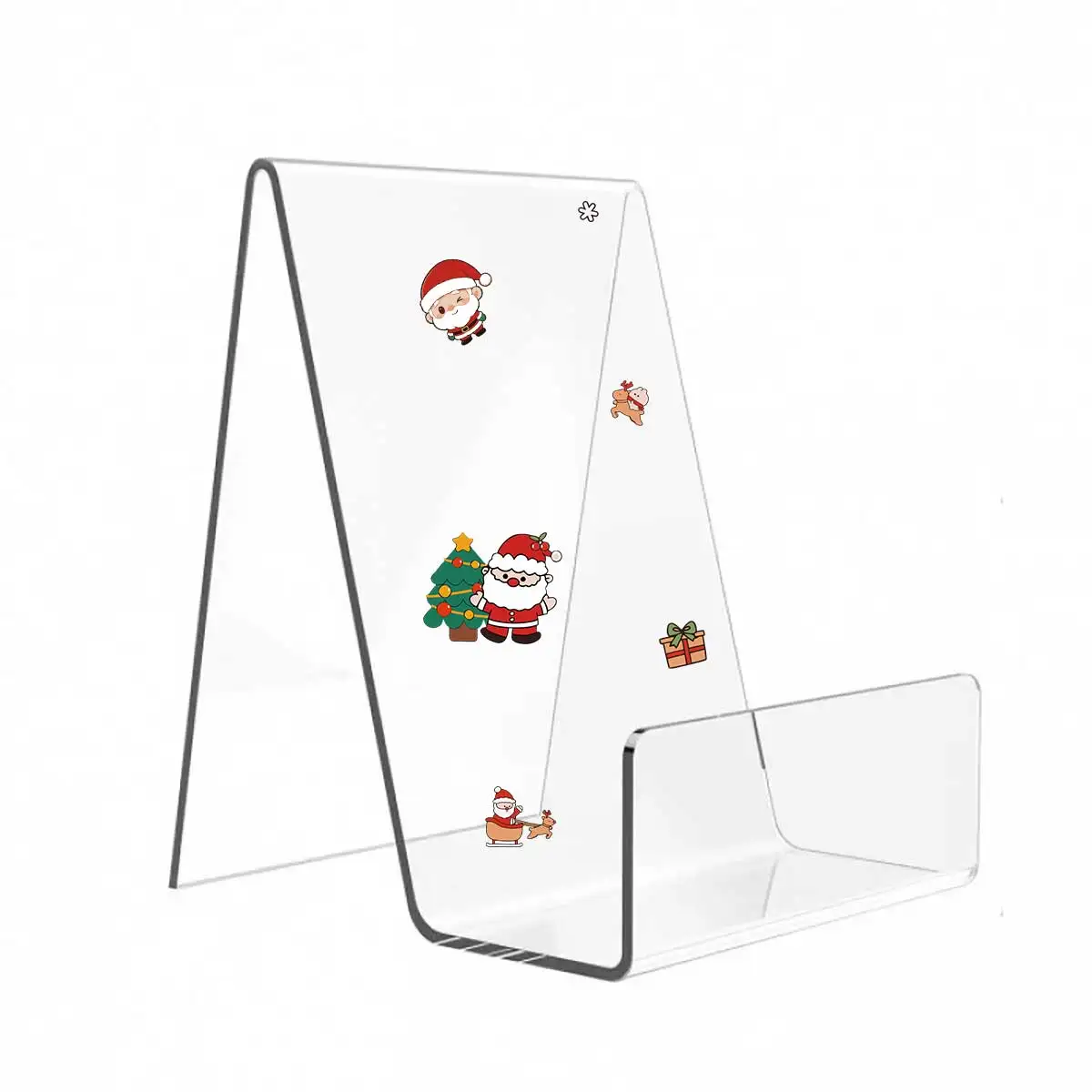 1pc Acrylic Easel Stand, Heavy-Duty Display Holder for Tablets, Books, Posters, Artwork, Office, Free Christmas Stickers