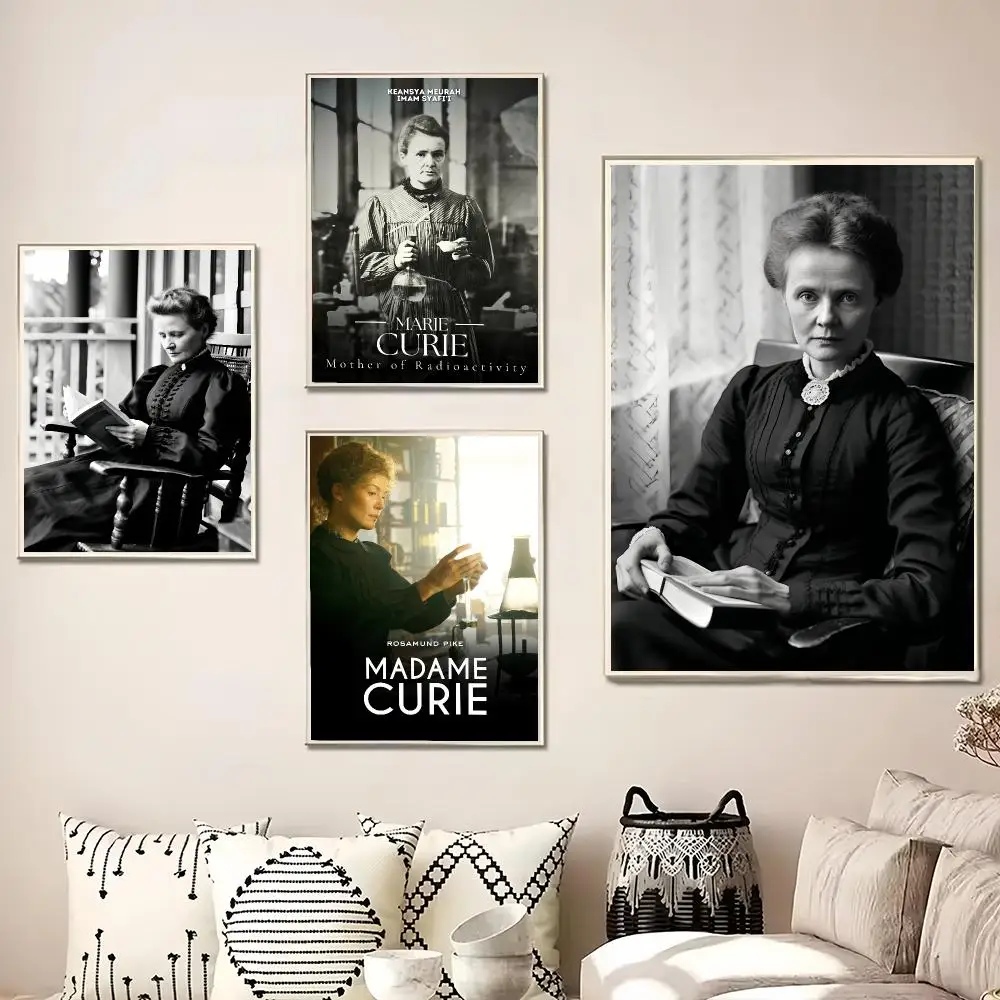 scientist pioneering M-Marie Curie Painting Calligraphy Canvas Poster Wall Art for Living Room Bedroom Cafe Decor Gift