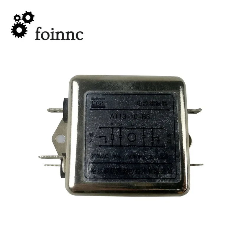 AT13-10-B3 AC 250V 10A 50/60Hz jednofazowy filtr zasilania EMI do skrzynki sterującej CNC